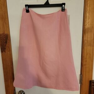 Ann Taylor factory Skirt Linen Rayon Lined SZ 4 PINK A-Line Knee Length EASTER